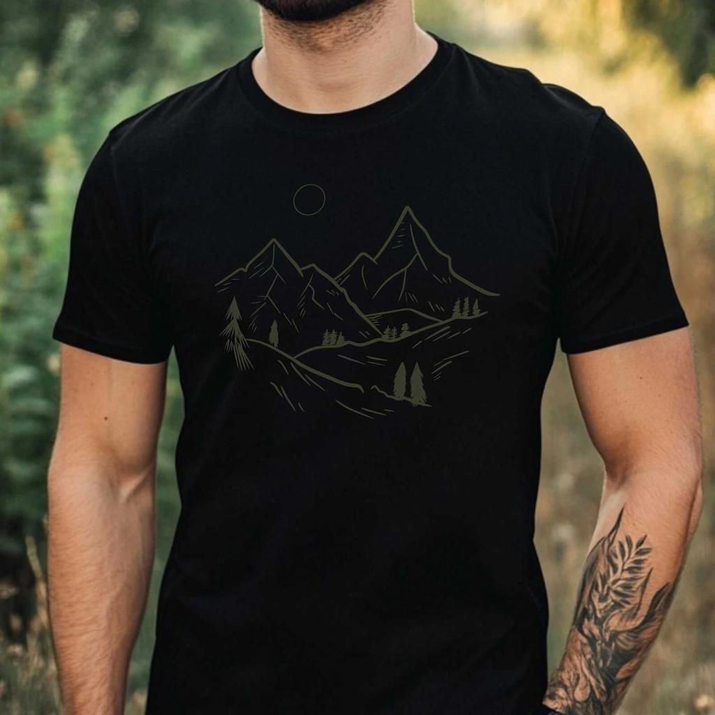 T-Shirt Herren Landcape Art Motiv Baumwolle Größe XS bis 5XL