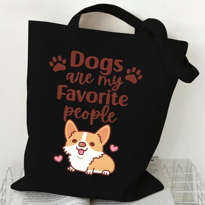 Сумка-тоут Loves Corgis Print Canvas Tote женская сумка для покупок подростковая складная большая вместительная сумка Corgis Lover через плечо