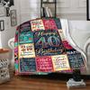 Happy 40Th Birthday Celebration Quotes Gift Customizable Blanket Personalized Name Soft Cozy For Sofa Couch Office Bed Picnics Allseason Use Modern