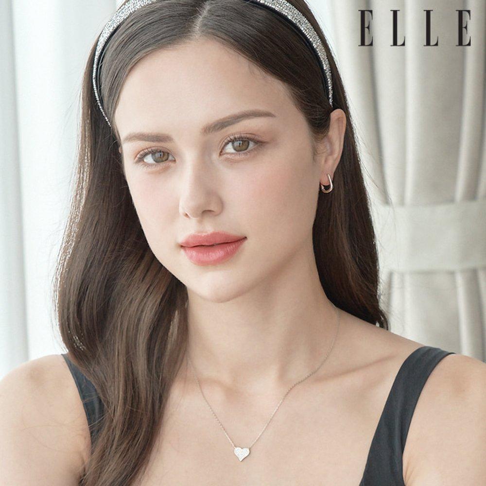 White Cubic Heart Necklace Elbrnn182