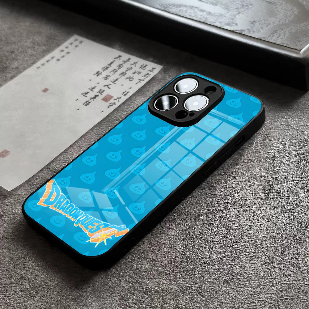 D-Dragon Quest Слайм Чехол для телефона Для iPhone 17 Pro Max 14 Pro 15 12 11 13 Mini X XR XS 16 Plus SE Стеклянная крышка