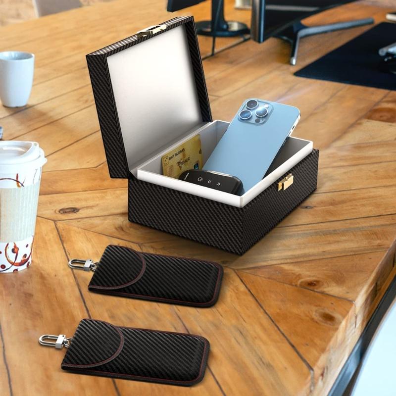 Signal Blocker Box, Car Keys Fob Protector, Carbon Fiber Signal Blocker for Keyless Fob, Signal Blocking Box