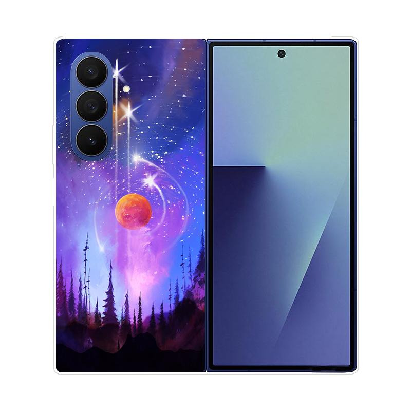 Чехол для Samsung Galaxy Z Fold 7 Прозрачный Жесткий Складной Роскошный Расписной Для Samsung Galaxy Z Fold7 Прозрачная Крышка ZFold 7 Fundas