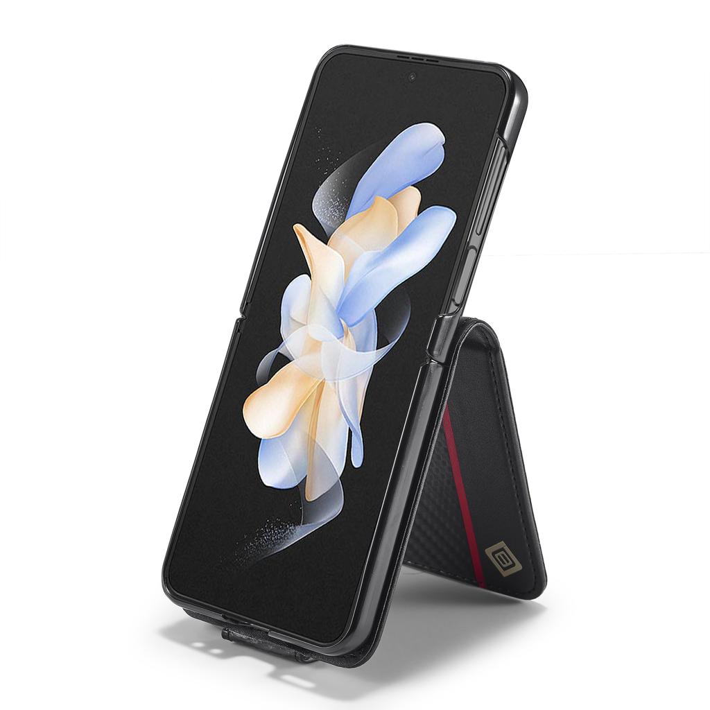 Кожаный чехол из углеродного волокна для Samsung Galaxy Z Flip 5 4 3 5G Flip5 Flip4 Flip3 Z Fold 3 4 5, магнитный флип-кошелек, держатель для карт, сумка для телефона Etui
