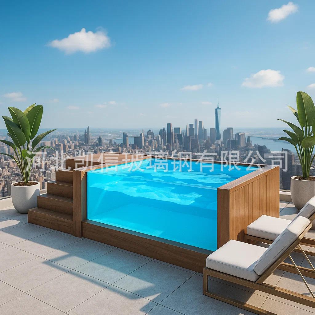 Compact Fiberglass Above Ground Outdoor Pool for Home & Garden Spa Use