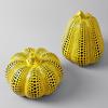 Статуэтка тыквы в желтый горошек Мини-скульптура из смолы тыквы Фигурка тыквы в горошек Главная