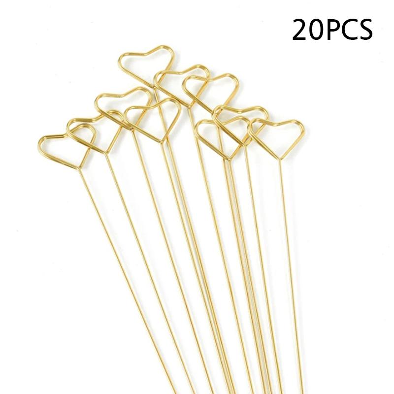 20Pcs Greeting Card Holder School Event Wire Card Holder Durable Photo Stick Holder Party Floral Card Holder Office Party Wedding