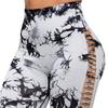 Women Tie Dye Yoga Leggings Hollow Seamless High Waist Sport Leggings