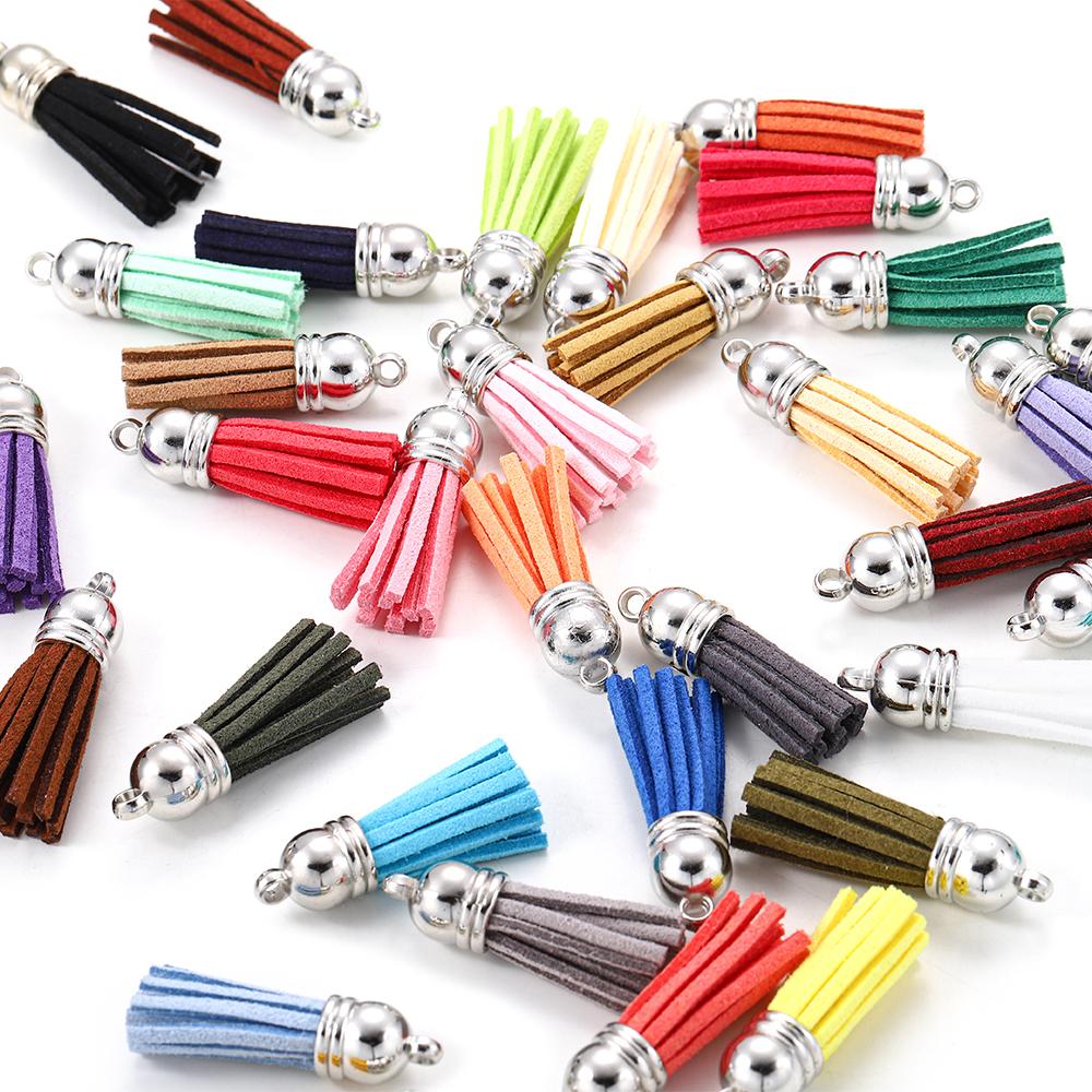 20pcs/lot 38mm Tassel Vintage Leather Tassels Fringe for Purl Macrame Pendant For DIY Jewelry Making Supplies Accessories
