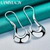 925 Sterling Silver Hook Meniscus Earrings for Women Fashion Charm Jewelry