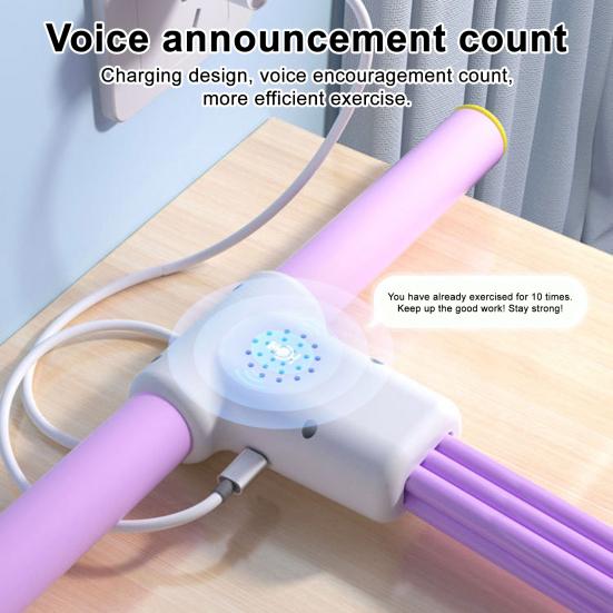 Pedal Ankle Puller with Counter 4/6-Tube LED Display Resistance Band with Handle Elastic Yoga Sit-up Pull Rope Pedal Tensioner Exerciser Equipment