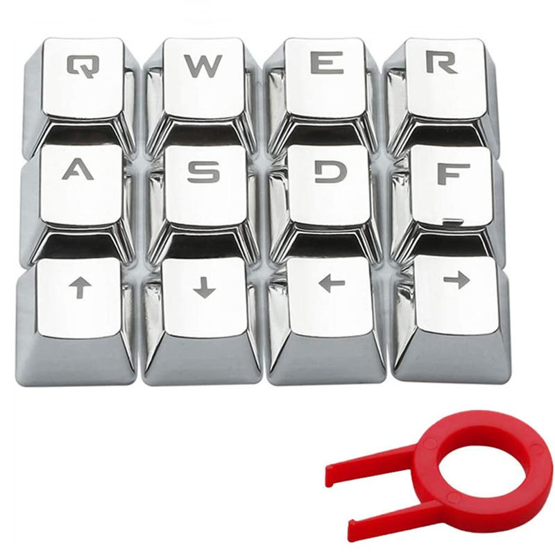 Clearance Sale 12 Keys Electroplated Backlight Keycap PBT Backlit Translucent Metallic Mechanical Keycaps for Cherry MX Keyboard