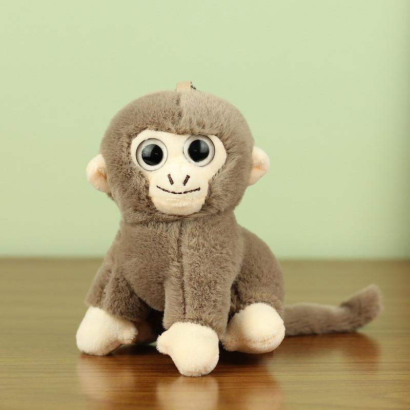 Очаровательная маленькая плюшевая игрушка-обезьянка, мягкая золотистая курносая обезьяна, брелок с чучелом животного-обезьянки, украшение-обезьянка для детей в подарок