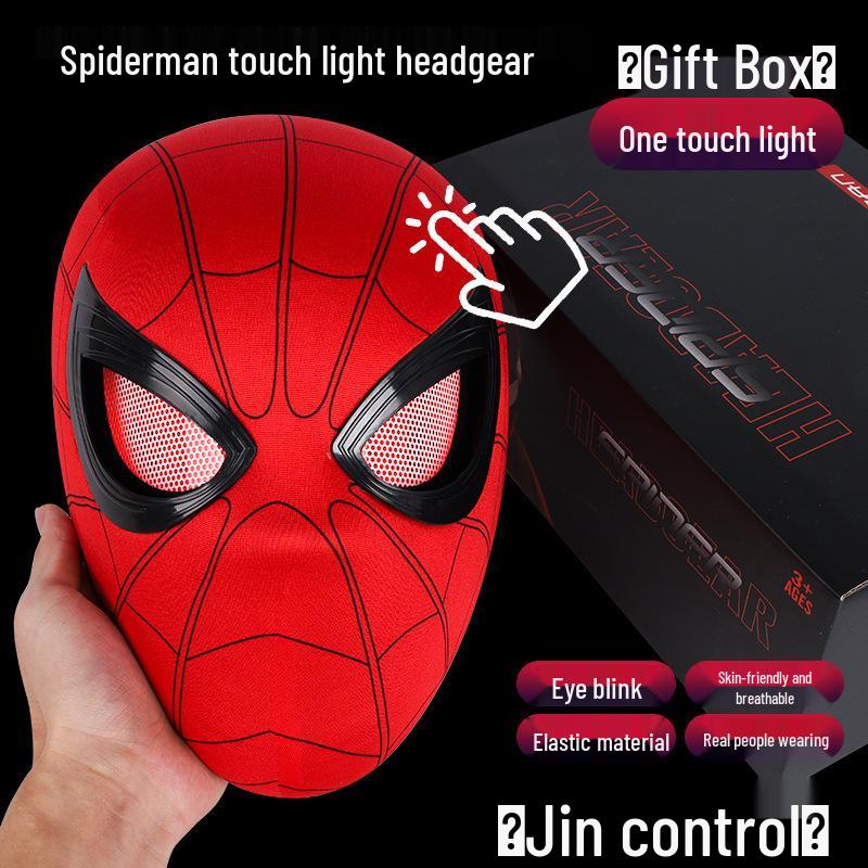 Spider-Man Light-Up Mask with Movable Eyes for Halloween Cosplay
