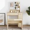 VidaXL Dressing Table with Mirror Sonoma Oak 86.5x35x136 Cm 802960