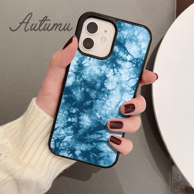 Чехол для телефона Icy Blue Tie Dye для iPhone 11 12 13 14 Pro Max mini X XR XS SE 2020 5 6S 7 8 Plus Samsung Galaxy S21 S22 Чехол-накладка