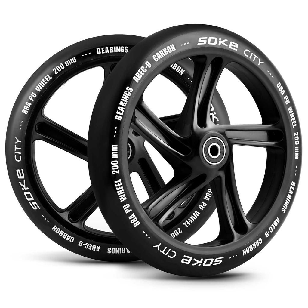 City Scooter Wheels 200 Mm Black 2 Pcs