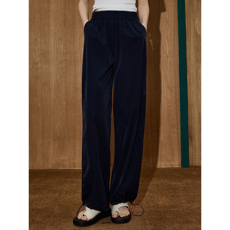 Coolhut Yamamoto Style High-Waisted Loose Casual Thin Wide-Leg 2025 Summer Women's Casual Pants Straight-Leg Drape