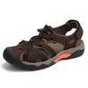 Летние мужские пляжные сандалии, большие размеры 39-48, мужские сандалии из натуральной кожи, уличные сандалии для мужчин, прогулочная обувь