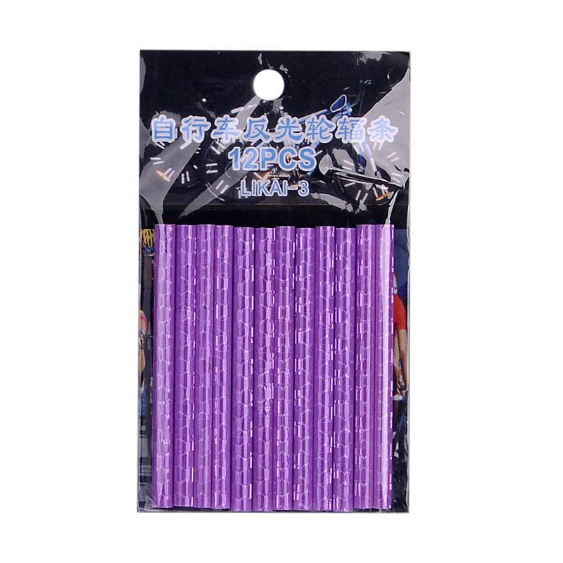 12PCS/Bag Bicycle Wheel Spokes Reflective Sticker Tube Strip Warning Light DIY 7.5cm MTB Cycling Reflector Reflective Kit