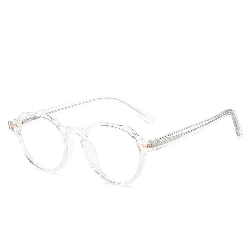 Oval ferrule glasses frame, retro literary round rivet TR simple business flat mirror women