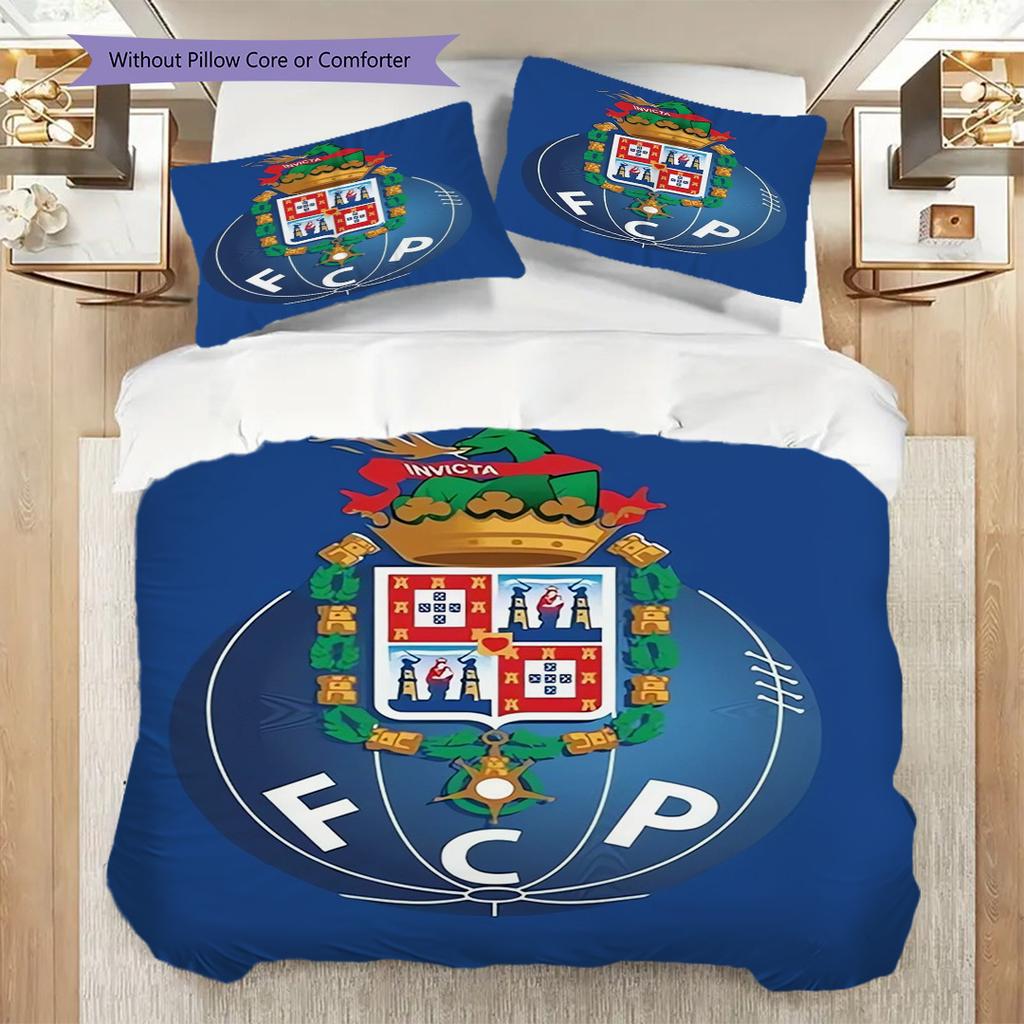 Porto Football Club Emblem Bedding (1 * duvet cover + 2 * pillowcase, without core) 2D Flat Christmas birthday gift Duvet cover and pillowcase