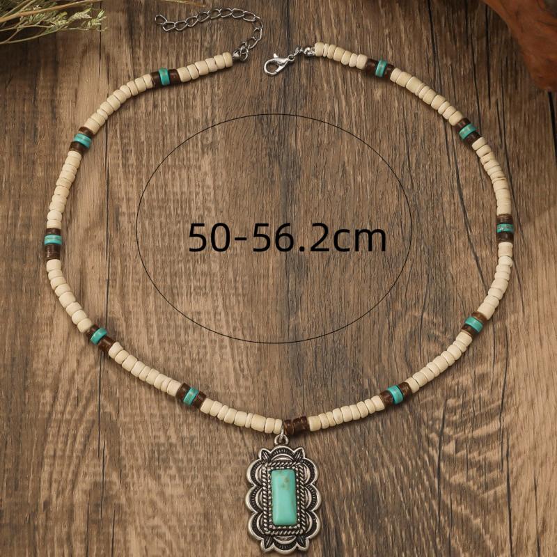 BLINGBAY Женское ожерелье с подвеской в стиле бохо, ретро, этнический стиль, бирюзовое ожерелье, индивидуальность, мода, сращивание, деревянные бусины, ожерелье, подарок на день рождения для девочки