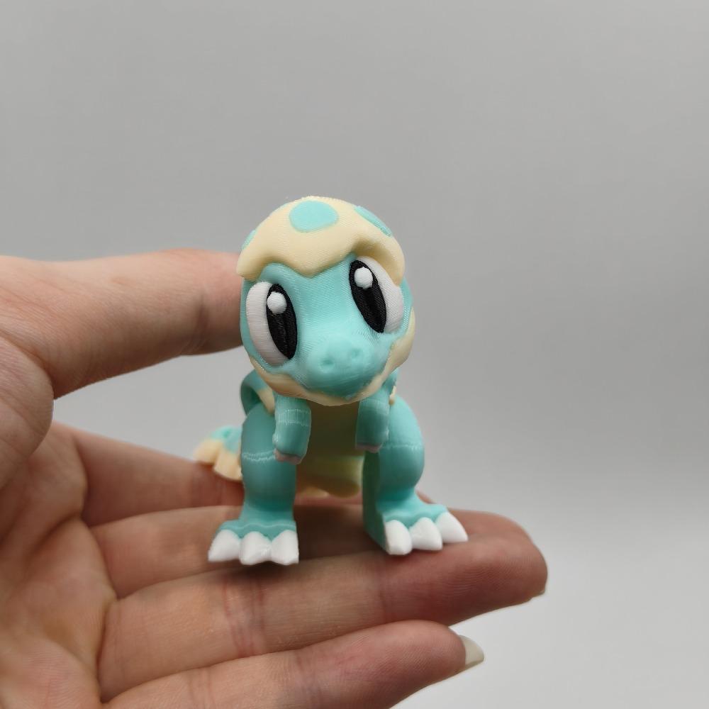 3D-печатная милая фигурка детеныша динозавра в скорлупе, игрушки, украшение для дома, подвижные суставы, реалистичные глаза, животное, настольный декор, подарок для детей