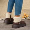 Fashion Fashionable Thickened  Short Boots Women's Winter Round Top Solid Color New Comer Cotton Shoes  Base Rubber Sole  Size 35-40