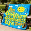 1pc Sunshine Outdoor Blanket - Soft Flannel Cozy for Travel & Camping - All-Season Warm Bed Cover, Machine Washable yy251229075