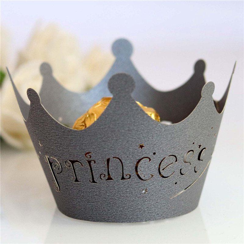 Вырезной чехол для кекса Праздничный декор Лазерная резка торта Кружевная бумага День рождения Принцесса Бумажный стаканчик