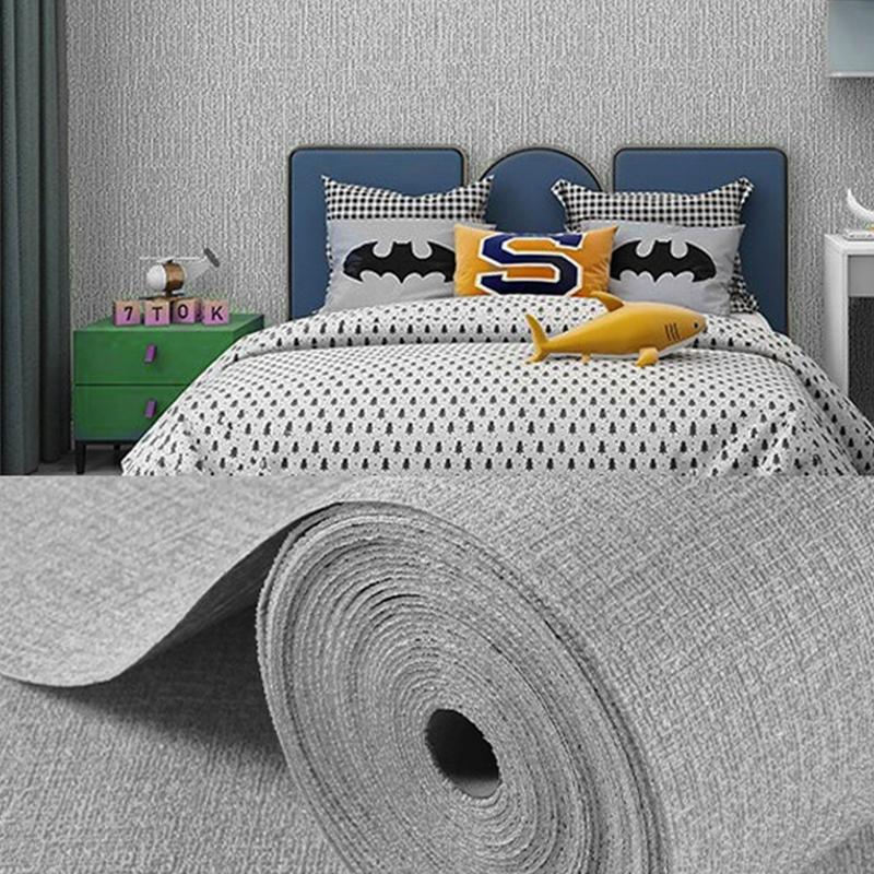 3м 3D XPE однотонные льняные обои самоклеящиеся водонепроницаемые и влагостойкие спальня гостиная фон украшение дома