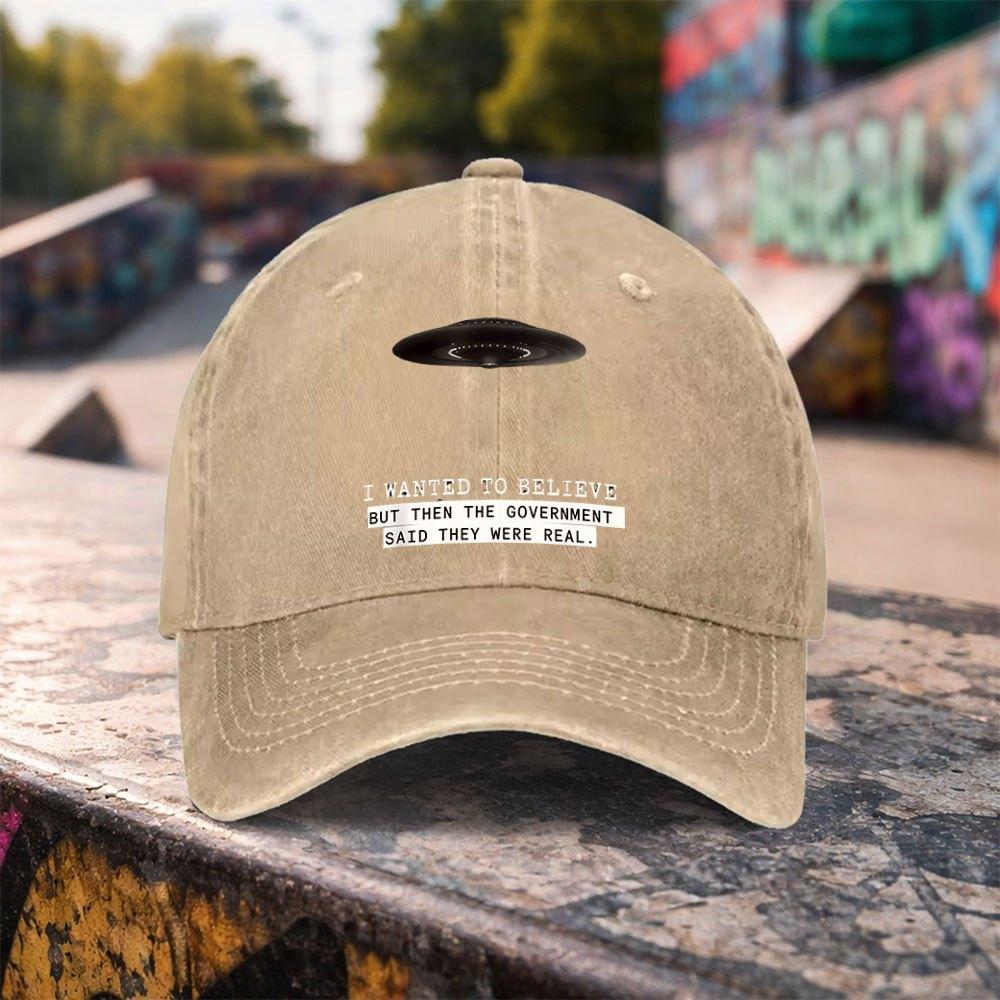 pc UFO Print Washed Baseball Cap for Unisex Women Adjustable Snapback Hat with UFO Suitable for Outdoor Sports Casual Wear