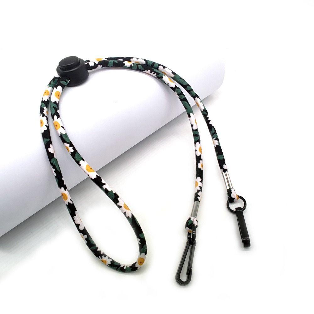 Two Hooks Windproof Hat Strap Flower Pattern Hat Retainer Fashion Hat Chin Cord  Sunhat