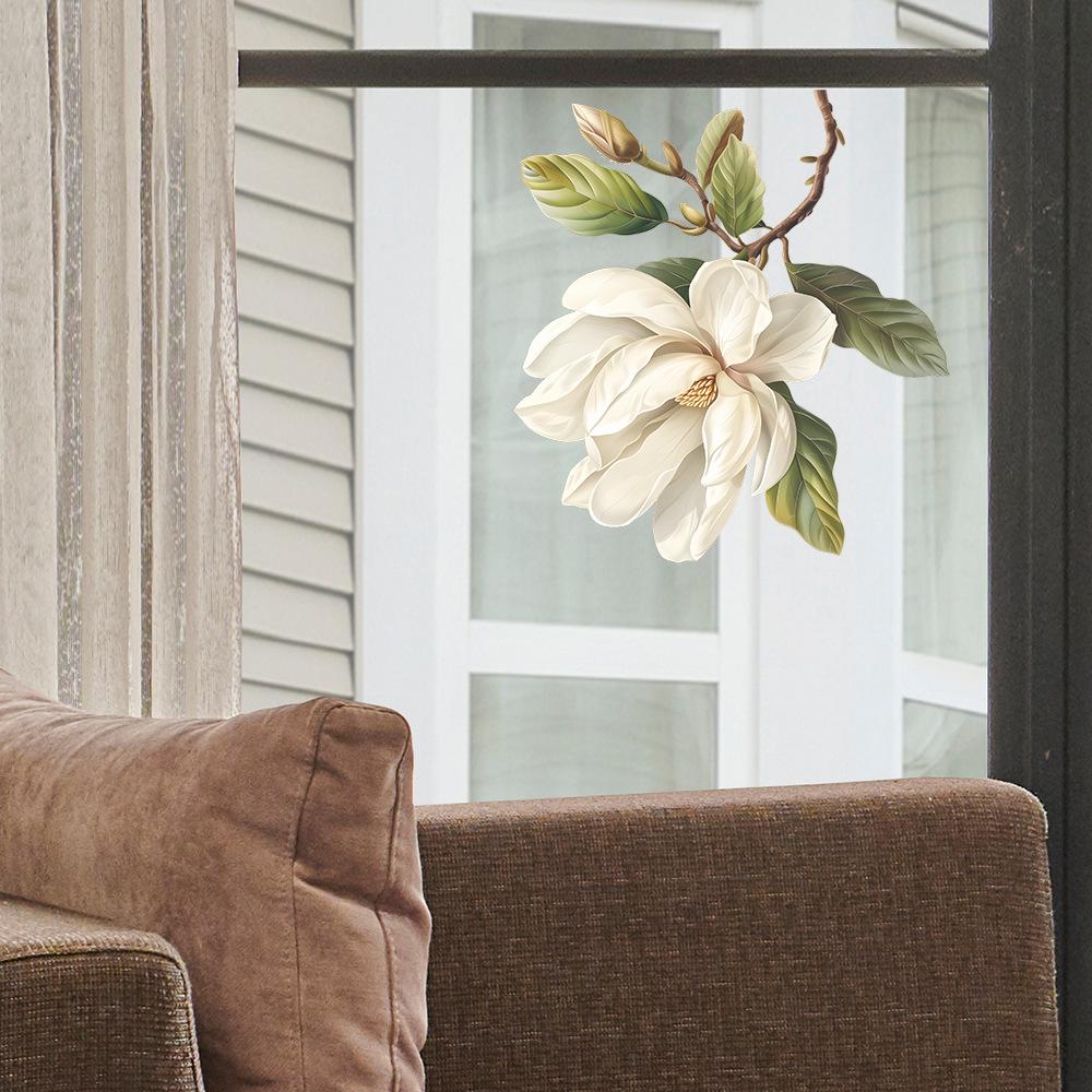 Fun-f136 Magnolia Glass Doors and Windows Home Landscaping Decorative Window Stickers Electrostatic Uv