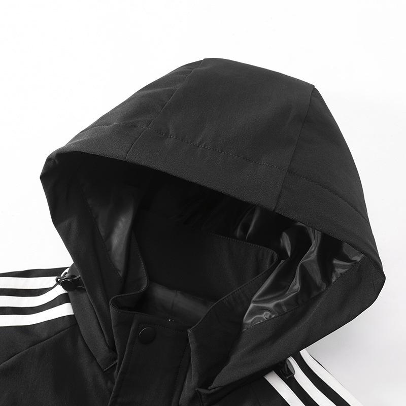 Мужская осенняя модная повседневная тонкая ветровка с тремя полосками, мужская весенняя одежда, спортивная куртка с капюшоном для подростков