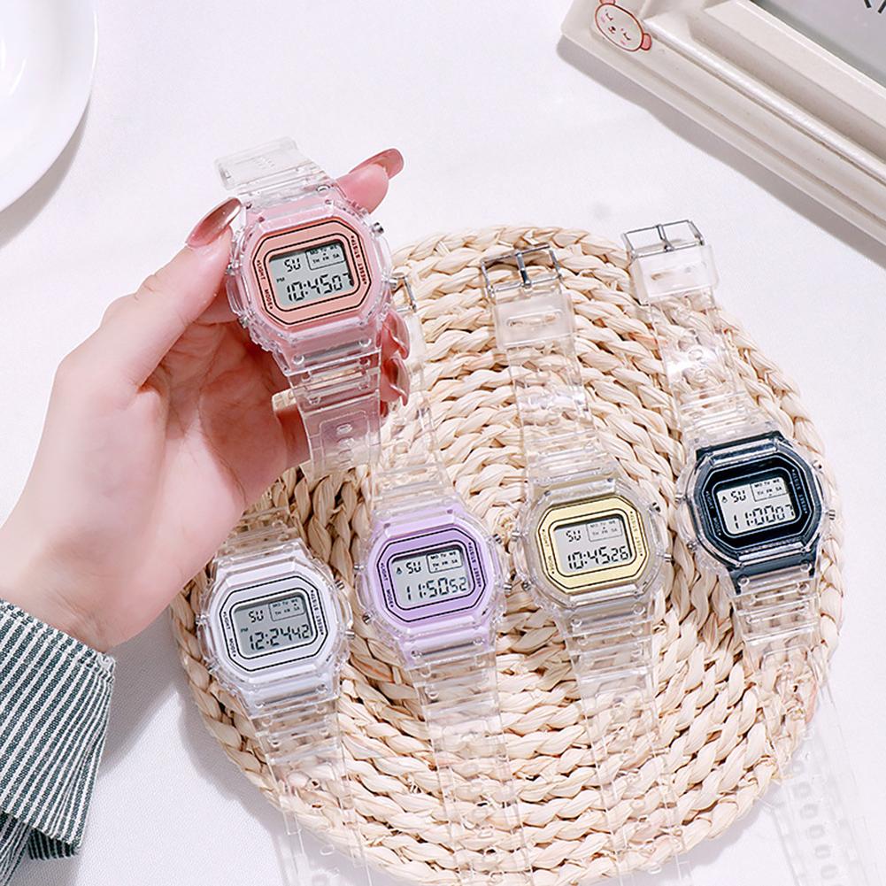 Fashio Спортивные Электронные Часы Мужские Женские Квадратные Цифровые Часы Ученики Младшей Школы Наручные Часы Водонепроницаемые Резиновые Часы подарок