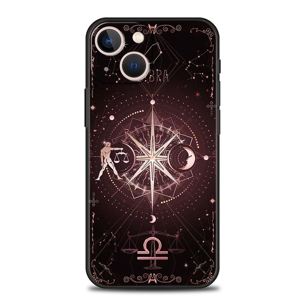 Чехол для телефона 'Созвездие' для iPhone 17 16 15 Pro Max 11 12 13 14 7 8 Plus SE 2020 X XR XS Мягкий Черный