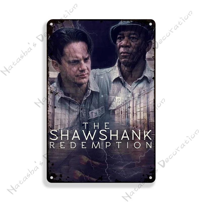 1994 Американский фильм Побег из Шоушенка Настенная тарелка Винтажная металлическая табличка Металлическая жестяная вывеска Дом Клуб Металлические вывески Настенный декор