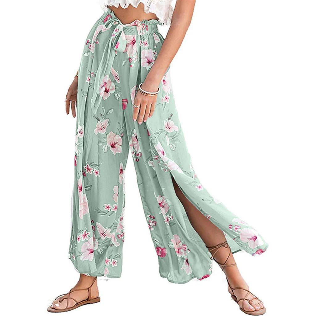 Casual Wide-leg Women's High Waist Slit Loose Trousers