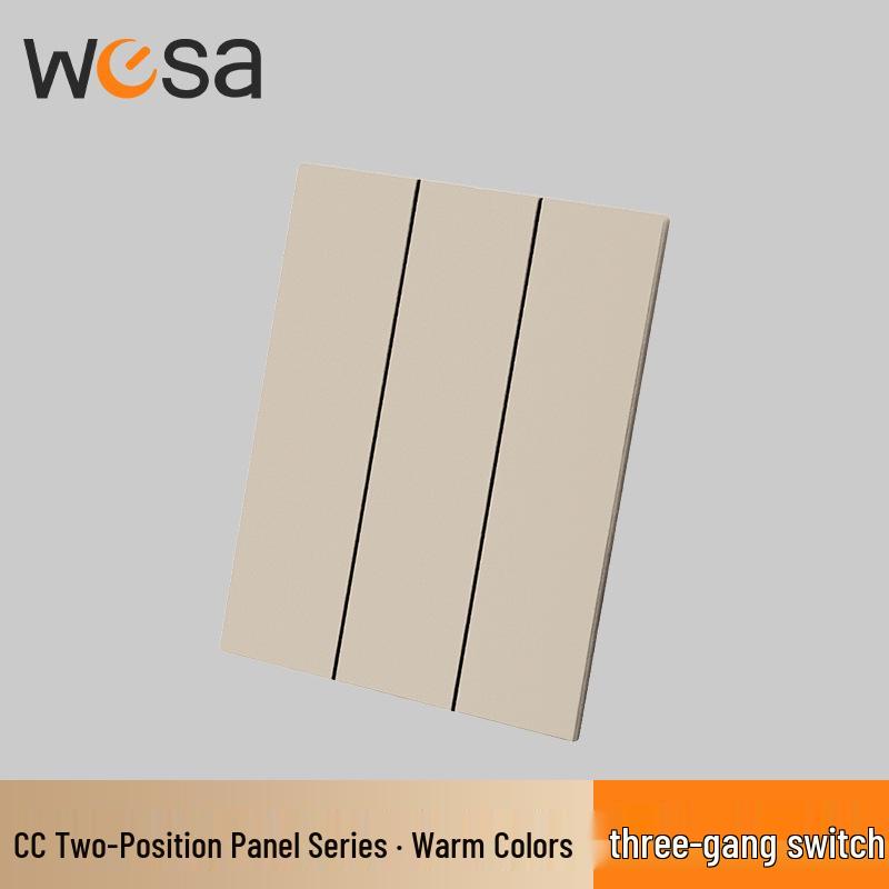 WESA European Standard Multi-hole Socket Panel with Warm Colors, Flame Retardant Protection, and Simple European Style Switch