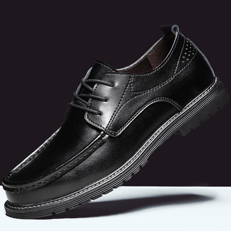 Мужские туфли на шнуровке, модные, повседневные, кожаные, мужские туфли, британские, дышащие, для жениха, на платформе, свадебные туфли для мужчин