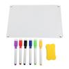 Magnetic Acrylic Dry Erase Board Transparent Fridge Note Board Refrigerator Memo Board with 6 Marker
