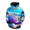 New Scallop Starfish 3D Print Hoodies Men Women Autumn Casual Long Sleeve Hooded Sweatshirts Streetwear Pullovers Kids Clothing