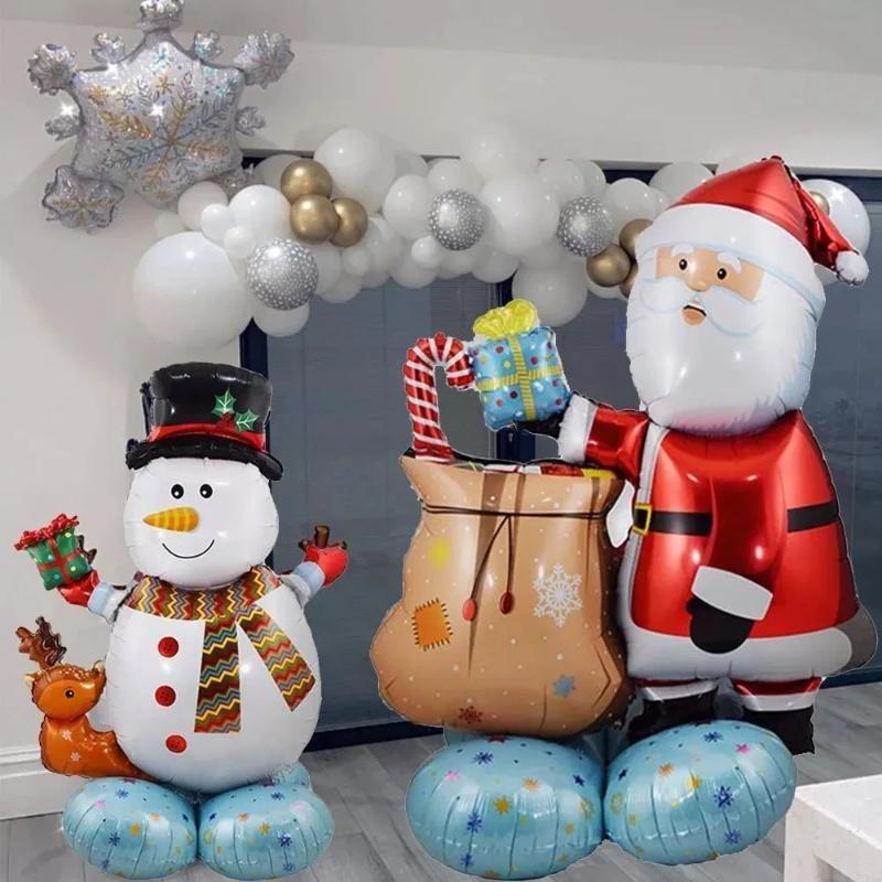 Christmas Foil Balloons Santa Claus Balloon Standding Balloon Christmas Gift Santa Balloon Xmas Party Supplies Home Decortion