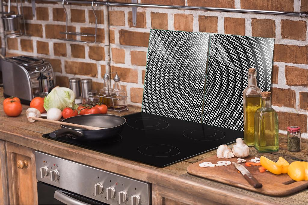 Glass protective plate for the stove 2x45x52 Pattern