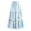 Women's Ruffled Spring Casual Long Skirt Plain Color Skirt Retro Pleated Skirt