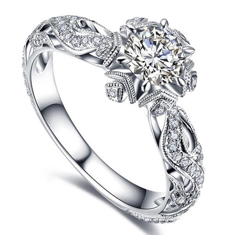 Кольцо Sanjie Wish Diamond Flower Princess Ring - изысканные роскошные женские свадебные и помолвочные украшения