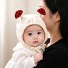 Windproof Baby Earflap Hat Earflap Mushroom Lace Hat New Newborn Baby Hat  Outdoor Wear