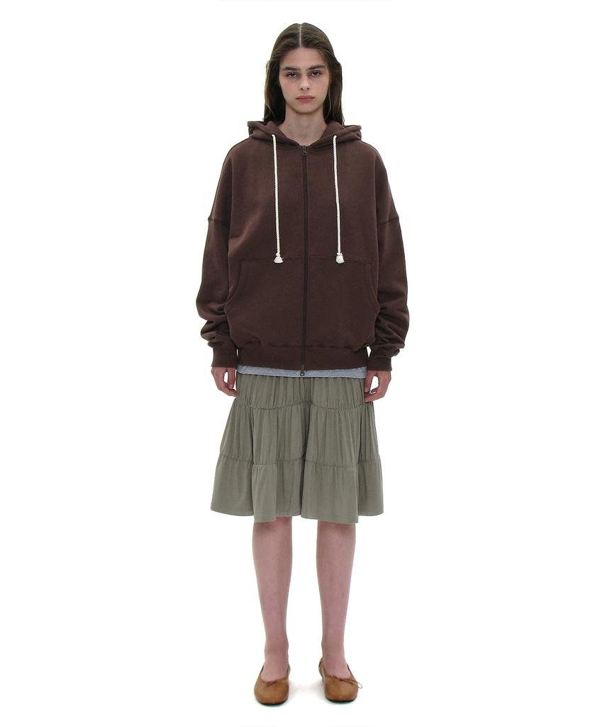 Юбка midi Partimento Woman Pwc Jersey с рюшами и ярусами_Светло-хаки